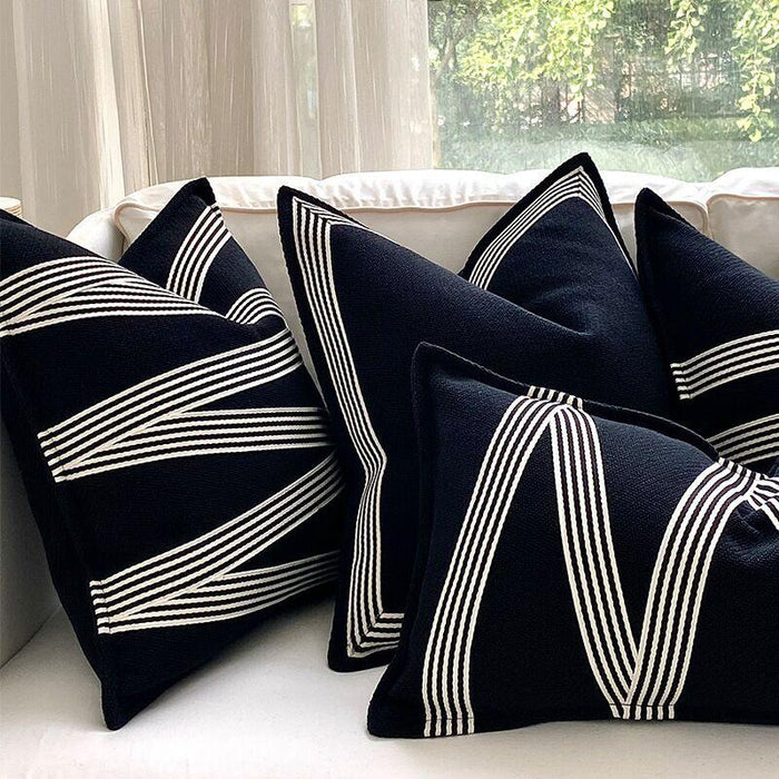 Geometric Dual-Pattern Pillow Cover