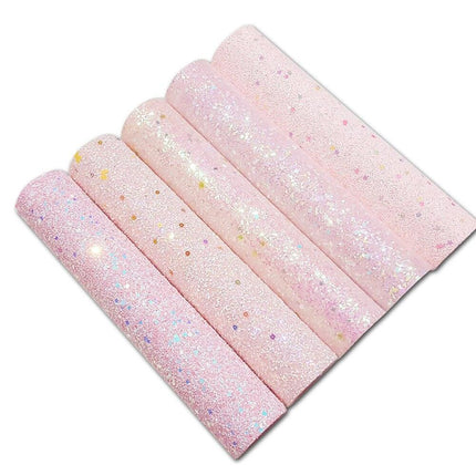 Shimmering Pink Faux Leather Crafting Roll for Creative DIY Projects