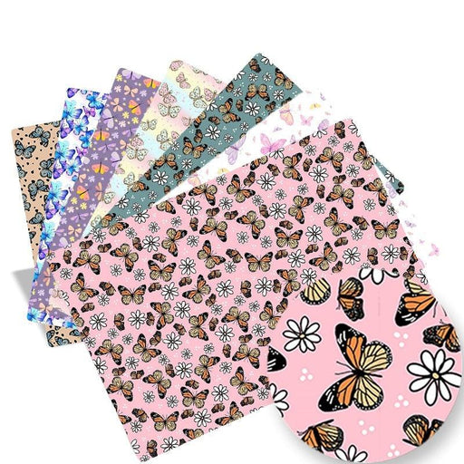Butterfly Series Synthetic Leather Fabric Assortment - Crafting Material for Unlimited DIY Crafting Potential