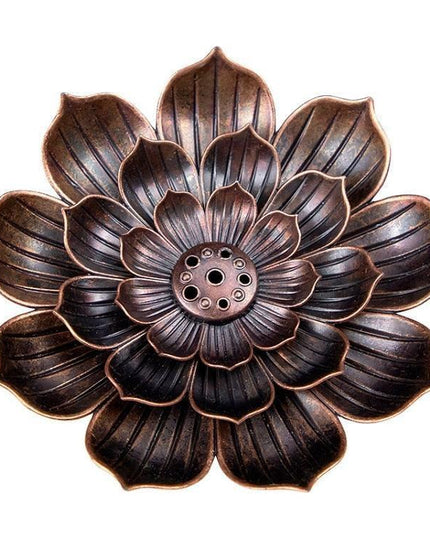 Serene Lotus Alloy Incense Holder: Aromatherapy Diffuser for Tranquil Spaces