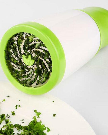 Vibrant Green Herb Grinder and Spice Chopper Set with Convenient Condiment Container
