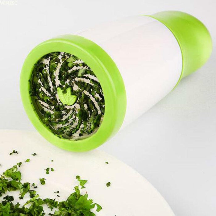 Parsley Spice Mincer Stainless Steel Manual Herb Mill Vegetable Grinder Chopper Condiment Container Shaker Mills Kitchen Tools-0-Très Elite-A green-Très Elite