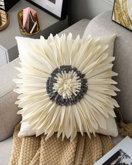 Pink and White Floral Velvet Tufted Throw Pillow Set with Fringe Trimming