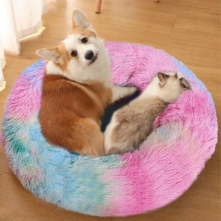 Luxury Plush Round Pet Bed - Cozy Retreat for Cats and Dogs