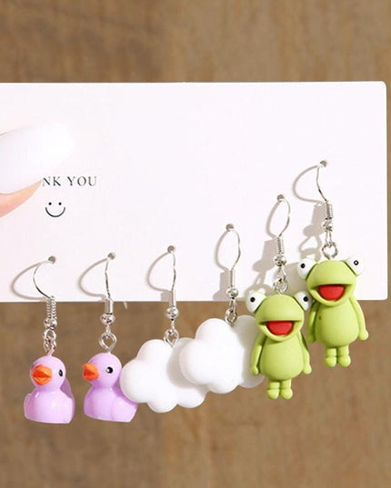 Playful Creatures Earring Set - A Fun Twist for Your Style