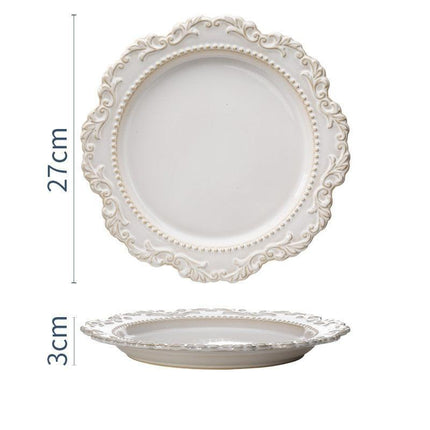 Baroque Elegance Ceramic Dining Plate Set - Elevate Your Table Experience