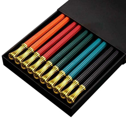 Colorful Premium Non-Slip Chopsticks Set: 5 Pairs for an Authentic Japanese Dining Experience