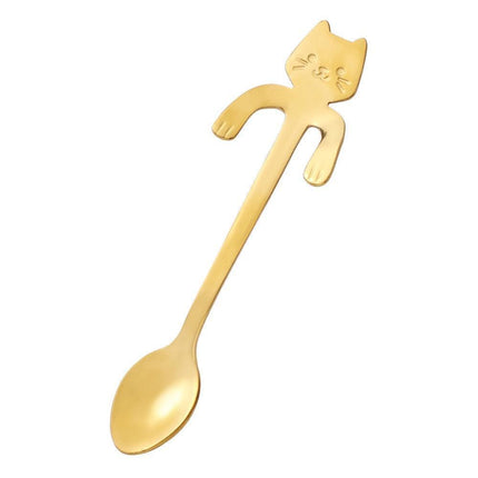 Whimsical Cat-Inspired Stainless Steel Spoon Set in Stylish Tones