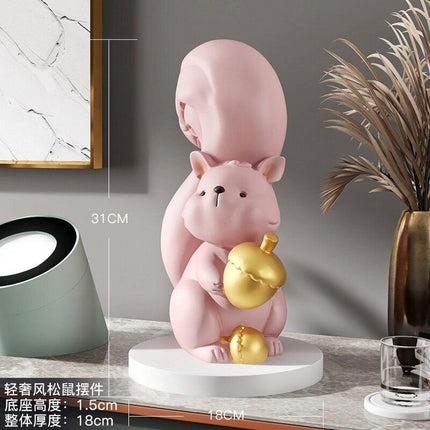 Charming Handcrafted Squirrel Figurine Ornaments for a Stylish Home Makeover