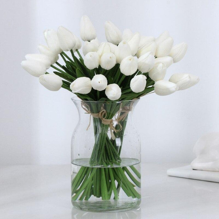 Opulent 10-Piece Real Touch Tulip Artificial Flower Bouquet | Elegant Sophistication