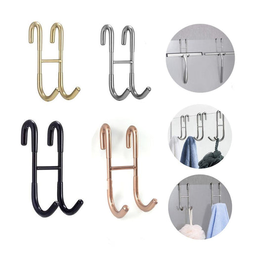 Elegant Stainless Steel Shower Door Hangers with Non-Slip Silicone - Pack of 2