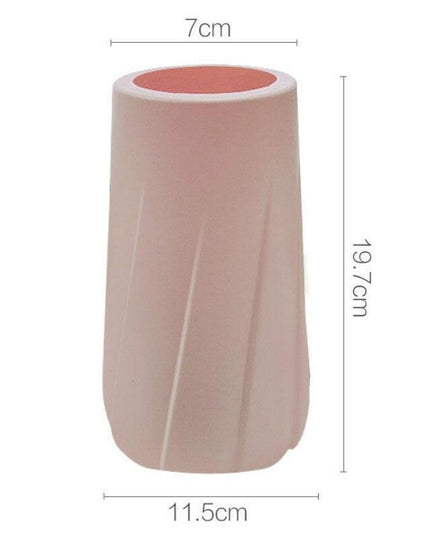 Elegant Ceramic-Finish Plastic Vase with Nordic Charm
