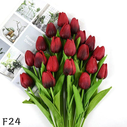 Elegant 31-Piece Faux Tulip Arrangement - Enhance Your Celebrations