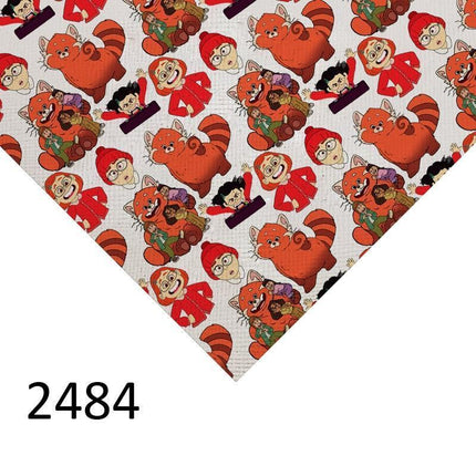 Cartoon-Inspired Faux Leather Crafting Sheet for Creative DIY Projects