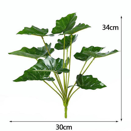 Vibrant Faux Turtle Leaf Greenery Set - 12 Stems for Effortless Decor