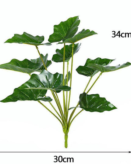 Vibrant Faux Turtle Leaf Greenery Set - 12 Stems for Effortless Decor