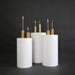 3/5-Piece Set of White and Gold Round Cylinder