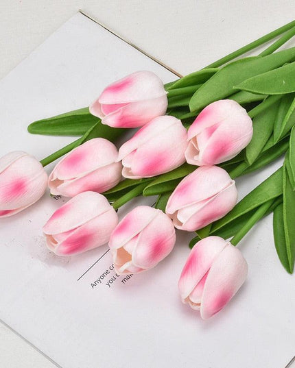 Lifelike PU Tulip Floral Arrangement - 5-Piece Set for Stylish Home Accents