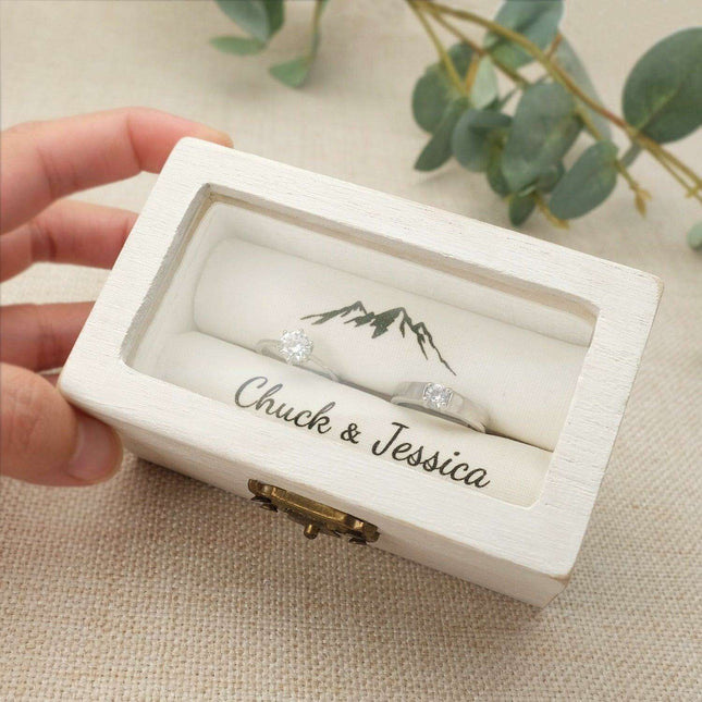 Customizable Elegant Wedding Ring Box for Lasting Memories