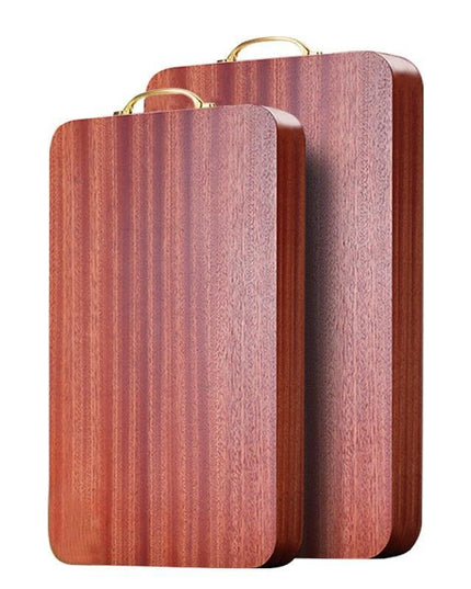 Elegant Ebony Wood Cutting Board Set with Chic Gold Handle - Essential Kitchen Accessory