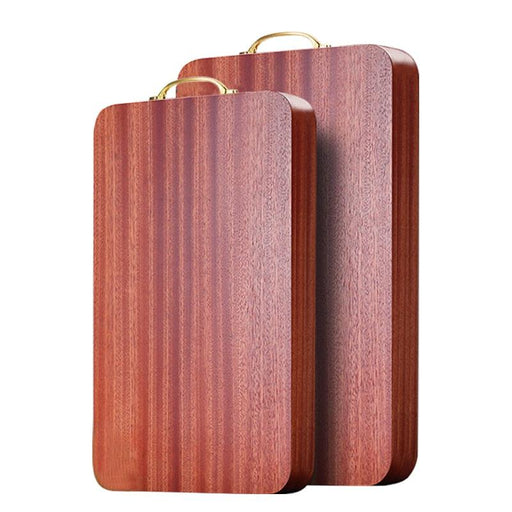 Elegant Ebony Wood Cutting Board with Golden Handle - Premium Kitchen Accessory