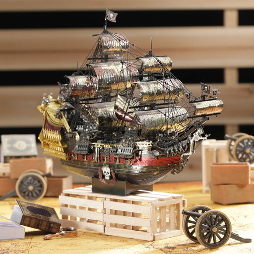 Metal Pirate Ship Stainless Steel Model Kit: Queen Anne's Revenge Puzzle - Engaging Hands-on Activity for Teens and Adults