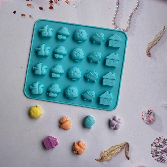 Animal Kingdom 3D Silicone Mold - Versatile Craft and Baking Tool with Hippo Lion Bear Designs