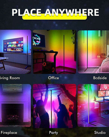 Modern Smart RGB LED Floor Lamp with Music Sync and App Control for Stylish Living Spaces