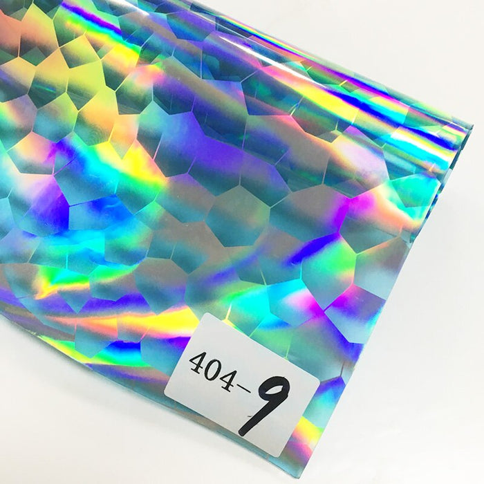 Iridescent Football Pattern Transparent Jelly Vinyl Fabric - 30*135CM
