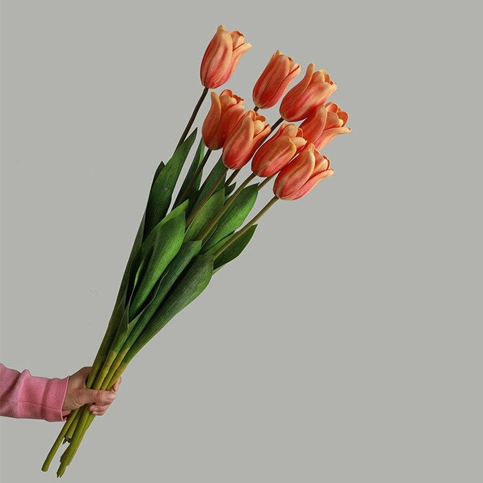 Real Touch Tulip Silk Flowers - Lifelike Blooms for Home Decor and DIY Weddings