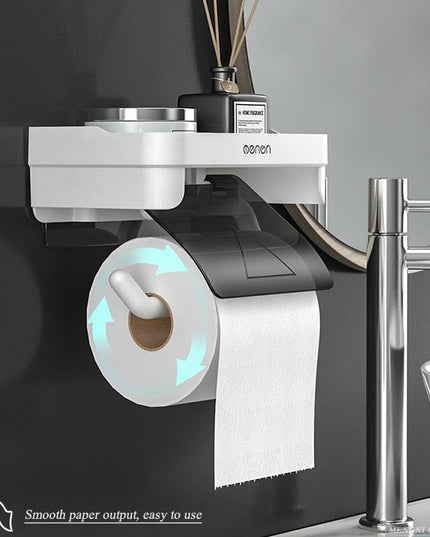 Modern Adhesive Toilet Paper Holder - Stylish Space-Saving Solution