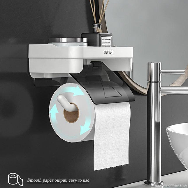 Modern Adhesive Toilet Paper Holder - Stylish Space-Saving Solution