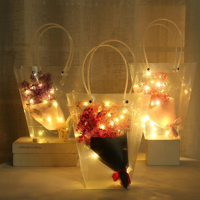 Elegant Gypsophila Dried Flower Arrangement in Trendy Tote Bag