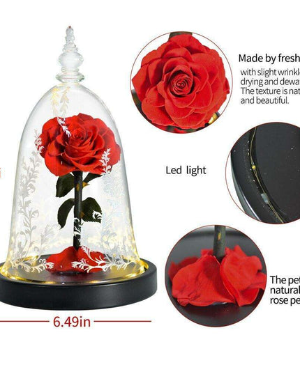 Eternal Enchantment LED Rose in Glass Dome - Timeless Beauty Display