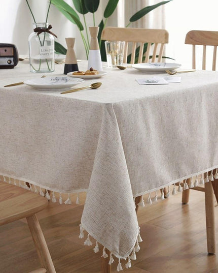 Chic Cotton-Linen Tablecloth Set for Dining, Photography, and Home Decor