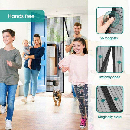 Reinforced Magnetic Bug Screen Door with Auto-Close for Extra-Wide Openings