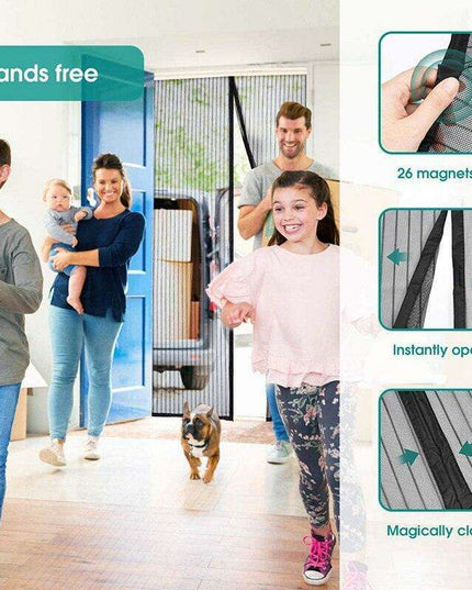 Reinforced Magnetic Bug Screen Door with Auto-Close for Extra-Wide Openings