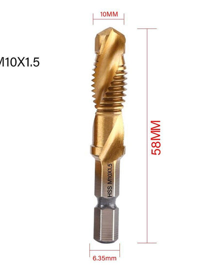 Precision Tap Set with Titanium Coating and Spiral Flute Design for Efficient Tapping and Chamfering