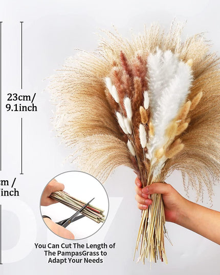 Dried Pampas Grass Bouquet - Elegant Rustic Decor for Homes and Weddings