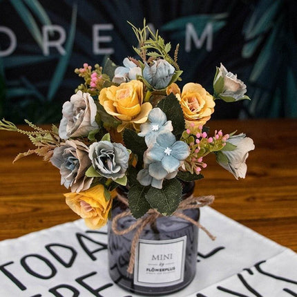 Lifelike Faux Peony Bouquet - 30cm, 7 Vibrant Colors