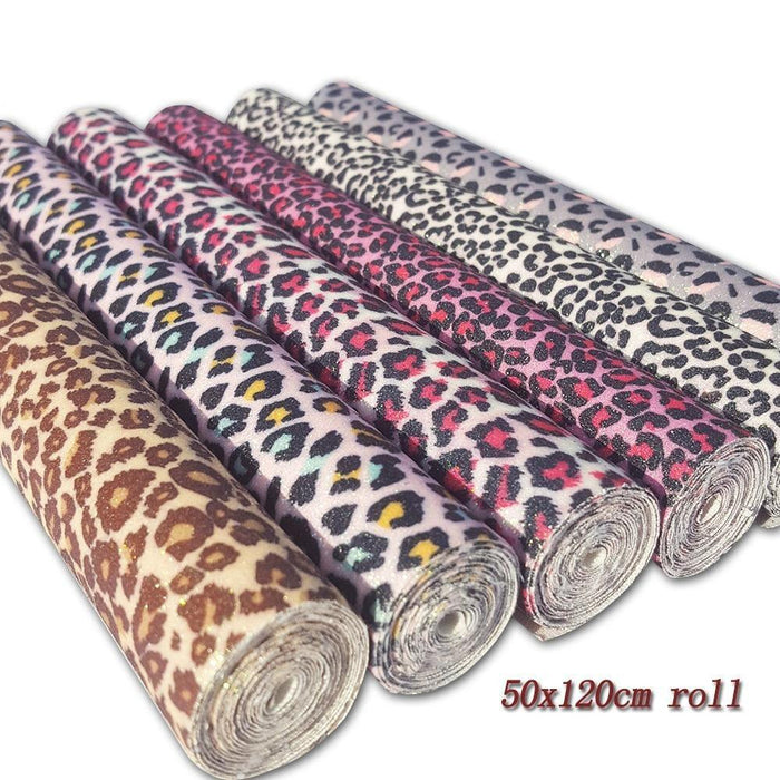 Leopard Print Glitter Synthetic Leather Crafting Roll: Elevate Your DIY Projects