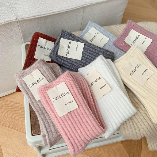 Cashmere Wool Women's Casual Japanese Socks-Women›Socks & Hosiery›Dress & Casual Socks-Très Elite-Dark Brown-Size 35-40-Très Elite