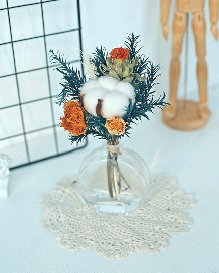 Pastoral Elegance: Handcrafted 25CM Natural Dried Flower Arrangement