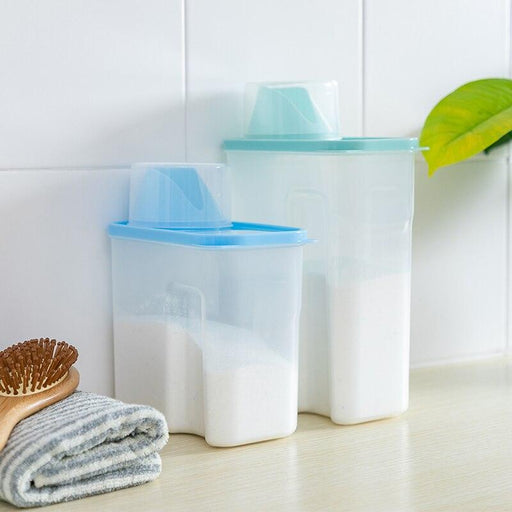 Transparent Laundry Detergent Storage Container with Secure Lid
