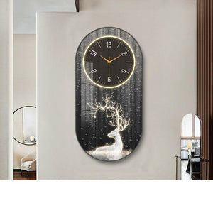 Modern Luxury Wall Clock for Living Room, Fashionable Decorative Painting, Silent Creative Wall Hanging Clock for Home and Restaurant-Home Décor›Decorative Accents›Wall Arts & Decor›Mirrors & Wall Clocks-Très Elite-BG2561-30cm x 60cm-Très Elite