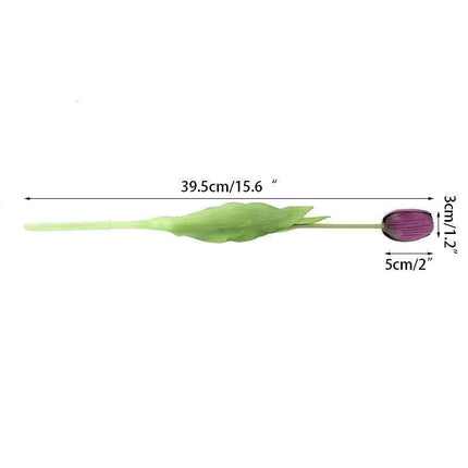 Lifelike Real Touch Tulip Bouquet - Set of 5 Soft Silicone Flowers for Elegant Home and Wedding Decor