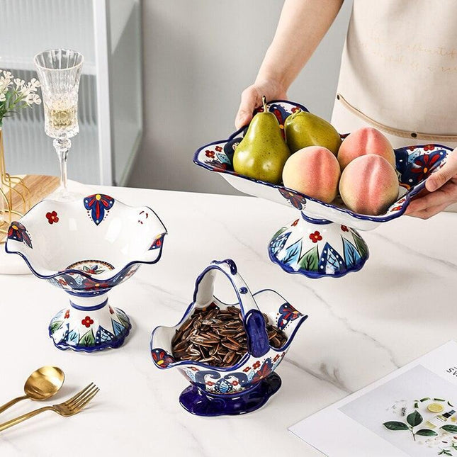 Bohemian Elegance: Luxe Fruit Bowl Set - Stunning Home Centerpiece