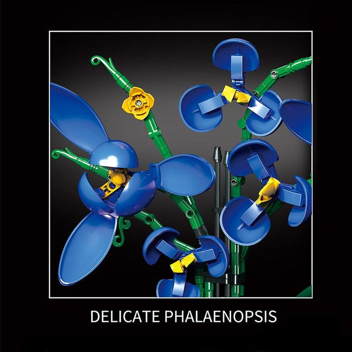 DIY Elegant Blue Phalaenopsis Floral Craft Kit: Create Your Own Stunning Home Accent