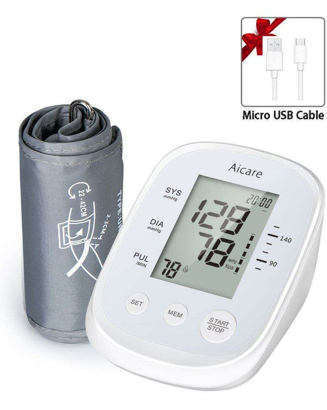 Smart Digital Blood Pressure Monitor with Multilingual Support and Memory Function