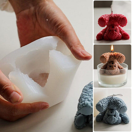 Teddy Bear Candle-Making Silicone Mold Kit with Dome Design